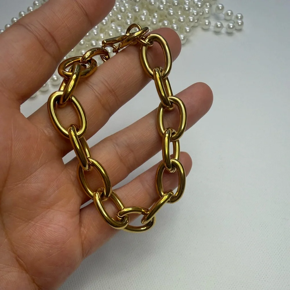 Chain Bold Link Bracelet Stainless Steel Waterproof
